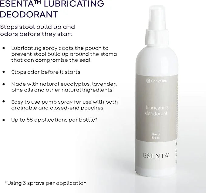 ESENTA Ostomy Lubricating Deodorant Spray, Prevents 8 fl 1)