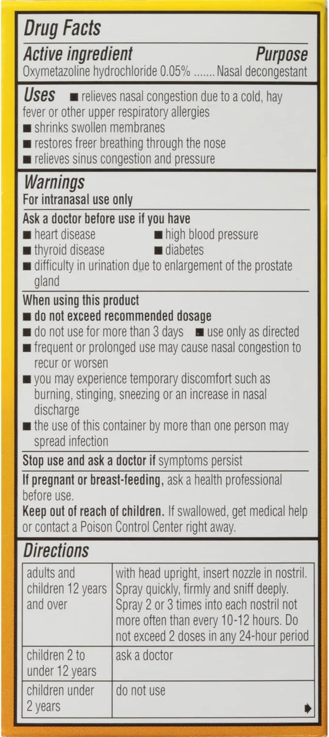 Dristan 12-Hour Nasal Spray, 0.5 Fl 3)