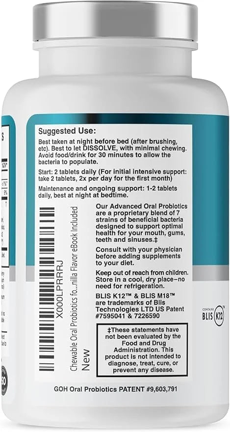 Oral Probiotics for Mouth Bad Breath Treatment for Adults: Dentist Formulated Advanced Oral Probiotics for Teeth and Gums ...