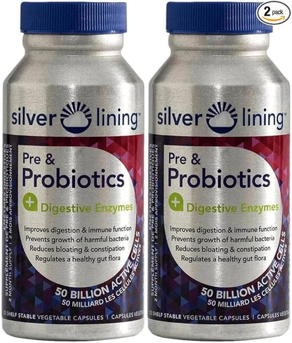Silver Lining Pre & Probiotics + 50 Billion 240 Count 2)