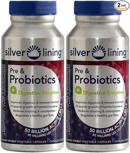 Silver Lining Pre & Probiotics + 50 Billion 240 Count 2)