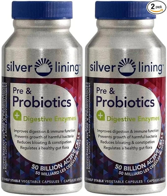 Silver Lining Pre & Probiotics + 50 Billion 240 Count 2)