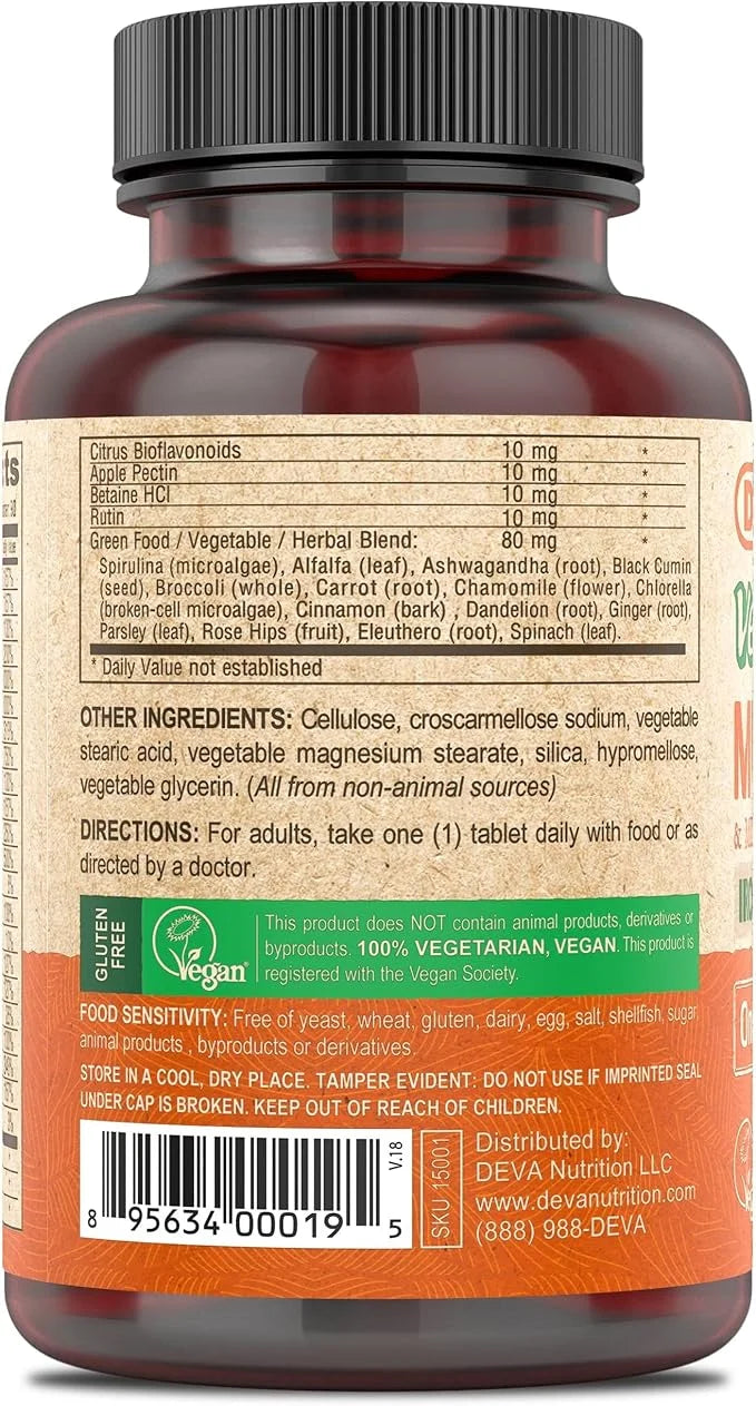 DEVA Vegan Multivitamin and Mineral Supplement 90 Coated 2)