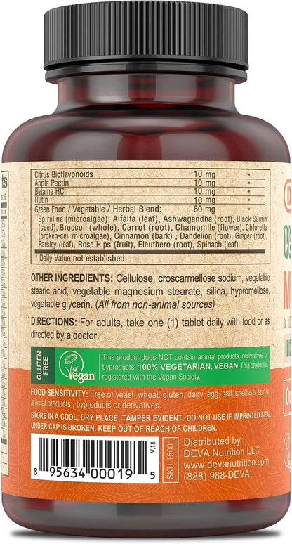 DEVA Vegan Multivitamin and Mineral Supplement 90 Coated 2)