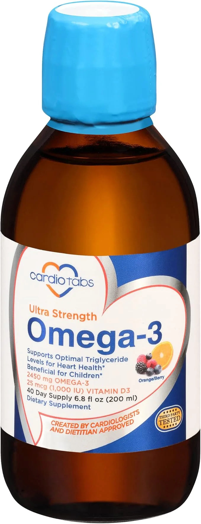 Ultra Strength Liquid Omega-3 + Vitamin D3, Fish 4,500mg Omega-3 Omega-3 Marine 2,130mg DHA 1,000 IU D3-6.8 fl