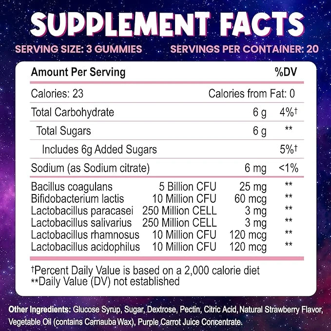Built by Nature Kids Probiotic Gummies 6 Diverse 60 Gummies