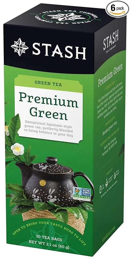 Stash Tea Premium Green Tea, 6 Boxes of 30 Tea Bags Each (180 Tea Bags Total) - Product Image