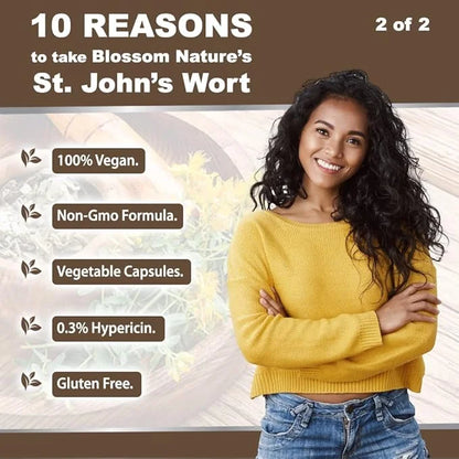 St Johns Wort 900mg-Mood Support Supplement*-Calm Supplements*-120 Vegetable Capsules(2 Month Supply),450mg of Perforatum)...