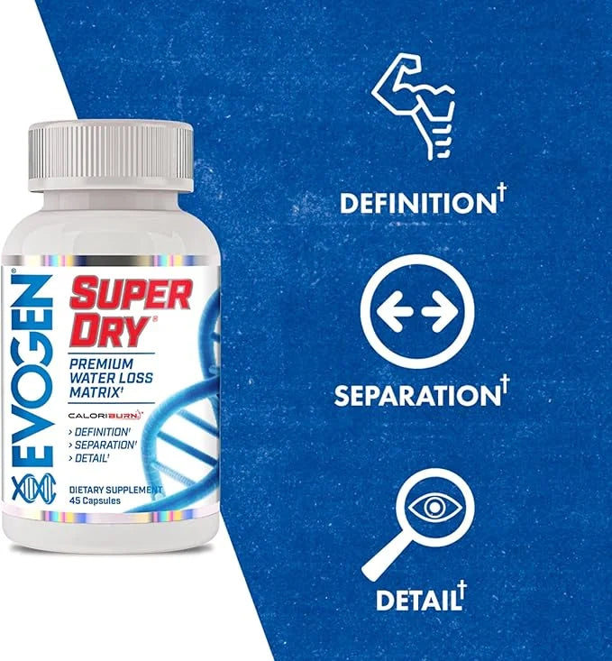Evogen Super Dry - Premium Water Loss Matrix for Muscle Definition | Natural Diuretic Water Pills Supplement Supporting Wa...