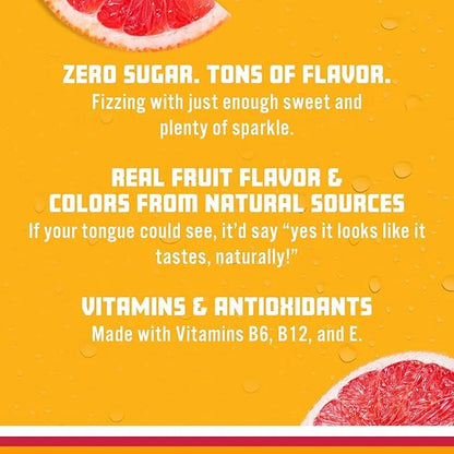 Sparkling Ice, Pink Grapefruit Sparkling Water, Zero Sugar Flavored Water, with Antioxidants and Vitamins, Zero Sugar, 17 ...