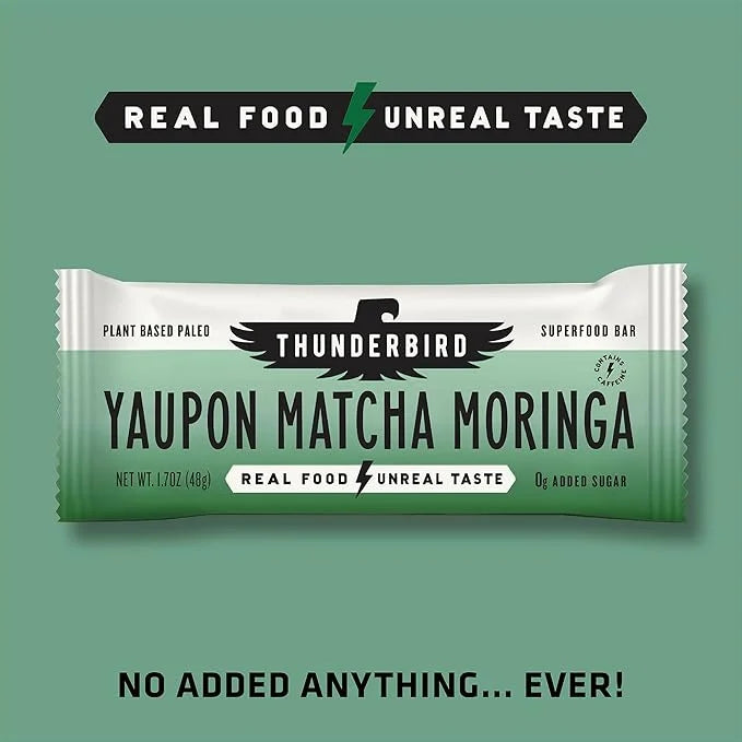 Thunderbird Bars Energy Snack, Gluten-Free with Protein, Healthy Real Food, Vegan Paleo Non-GMO, No Added Sugar, Yaupon Ma...