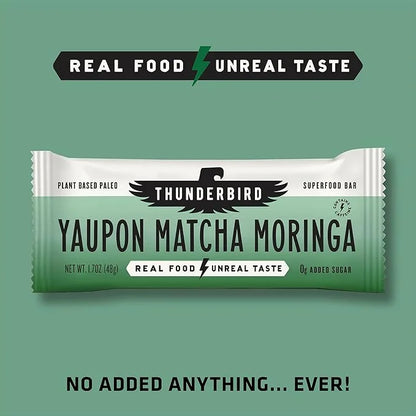 Thunderbird Bars Energy Snack, Gluten-Free with Protein, Healthy Real Food, Vegan Paleo Non-GMO, No Added Sugar, Yaupon Ma...