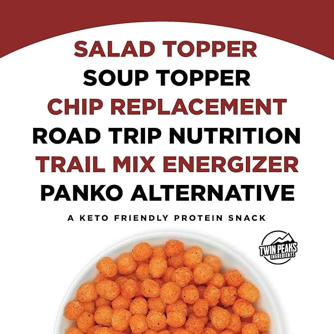 Twin Peaks Low Carb, Keto Friendly Protein Puffs, Mesquite Barbecue (300g, 21g Protein, 2g Carbs) - Product Image