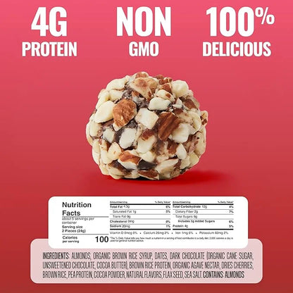 The GFB Chocolate Cherry Almond Protein Bites - Gluten Free, Plant Based, Non GMO, Sustainably Made – Ridiculously Tasty, ...