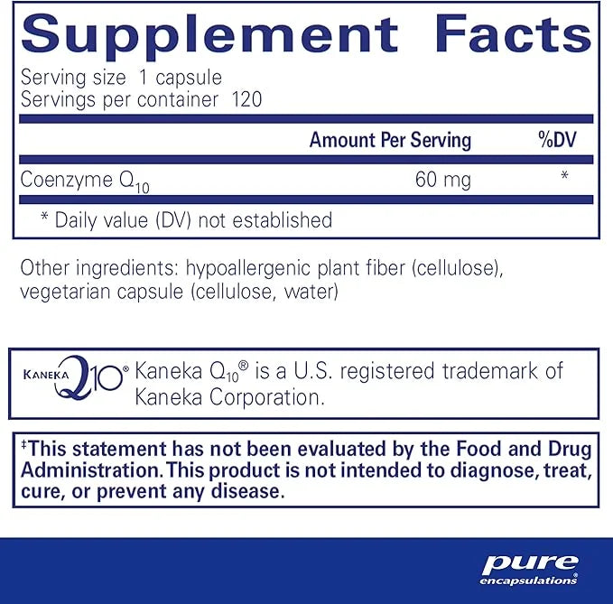 Pure Encapsulations CoQ10 60 mg Q10 Supplement 120 Capsules