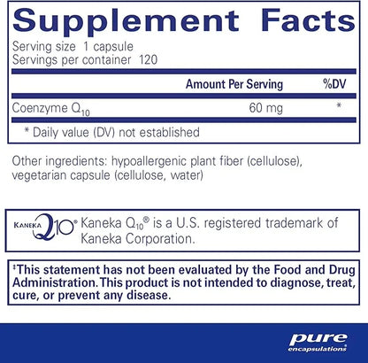 Pure Encapsulations CoQ10 60 mg Q10 Supplement 120 Capsules