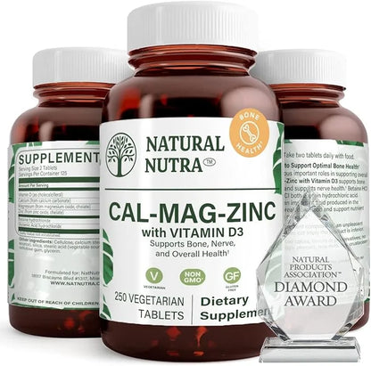 Natural Nutra Calcium Magnesium Zinc Supplement D3 for 250 Count 1)