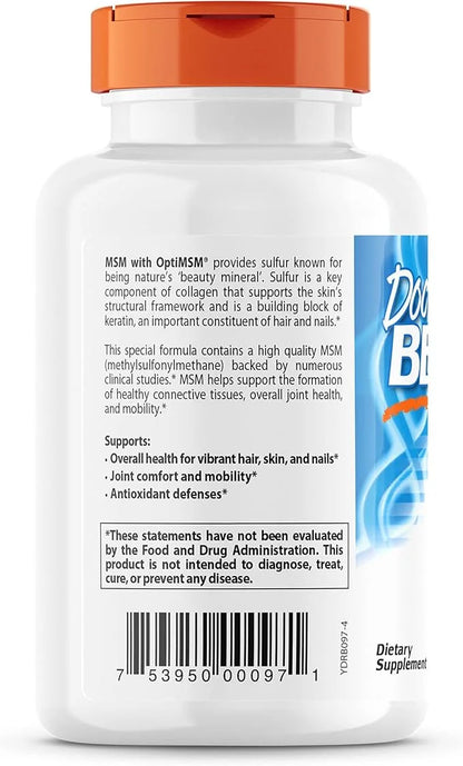 Doctor's Best MSM with OptiMSM, Non-GMO, 1500 mg, 120 Tablets (DRB-00097)