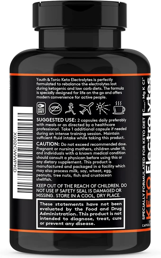 120 MCT Keto Electrolytes Pills | 150 mg Magnesium Probiotics Co Q 10 | Potassium Sodium Chloride Calcium Zinc & D3 Vitami...