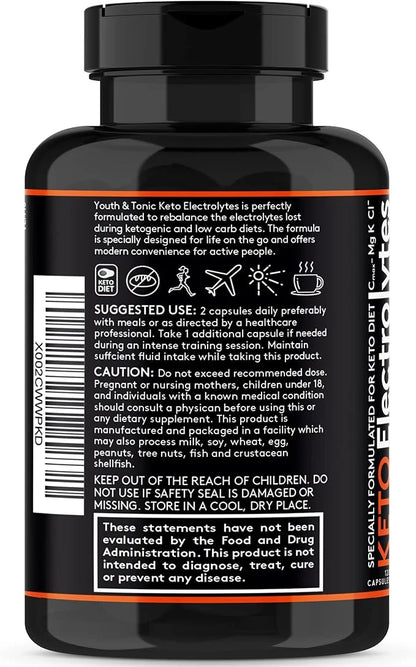 120 MCT Keto Electrolytes Pills | 150 mg Magnesium Probiotics Co Q 10 | Potassium Sodium Chloride Calcium Zinc & D3 Vitami...