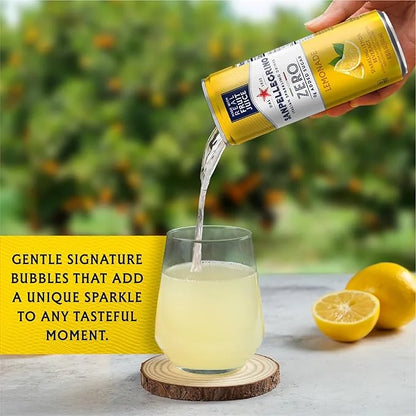 Sanpellegrino Zero Grams Added Sugar Italian Sparkling Drinks Lemonade, Sparkling Lemon Beverage, 24 Pack of 11.15 Fl Oz C...