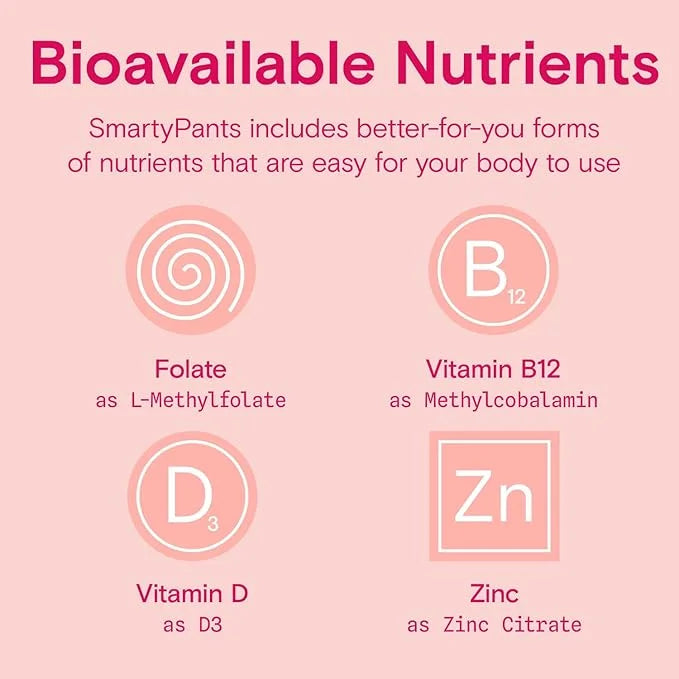 SmartyPants Organic Women's Multivitamin Gummies: Biotin, 3 (ALA), D3, C, B12, B6, B6, Vitamin 120 Count (30 Day