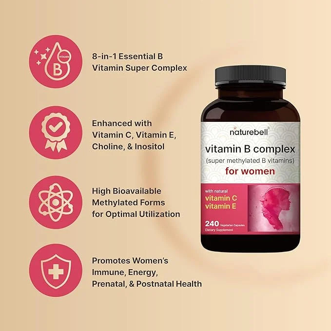 Vitamin B Complex for Women, 240 12, Folate,