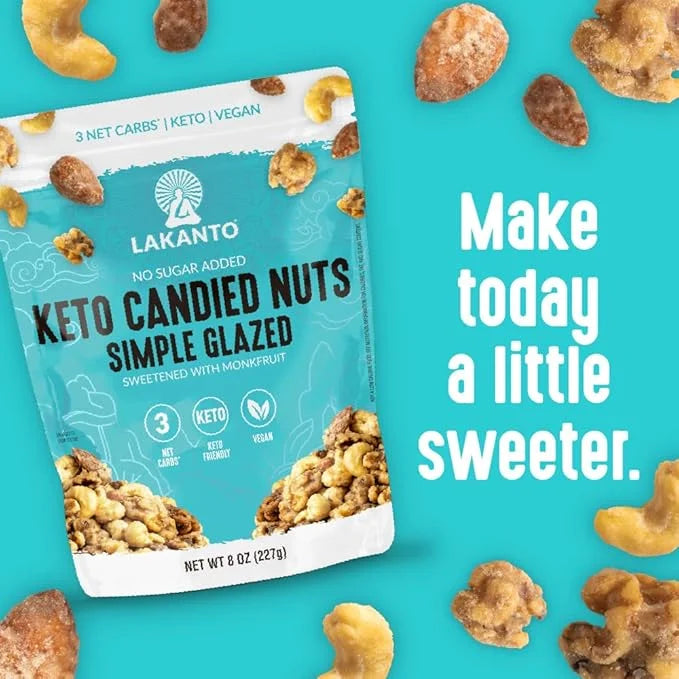 Lakanto Candied Nuts Simple Glazed - No Sugar Added, Sweetened with Monk Fruit, 3 Net Carbs, Keto Diet Friendly, Vegan, On...