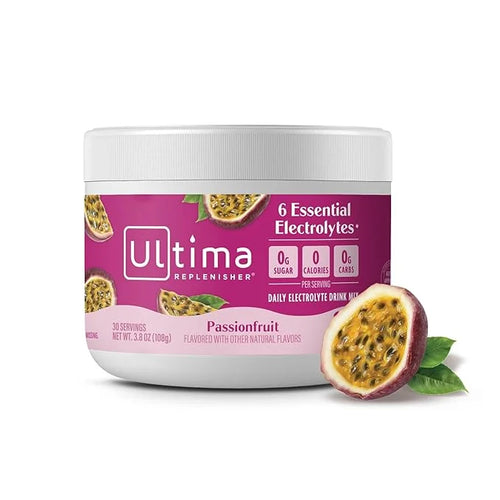 Ultima Replenisher Daily Electrolyte Powder Drink Mix – Passionfruit, 30 Servings – Hydration Powder with 6 Key Electrolyt...