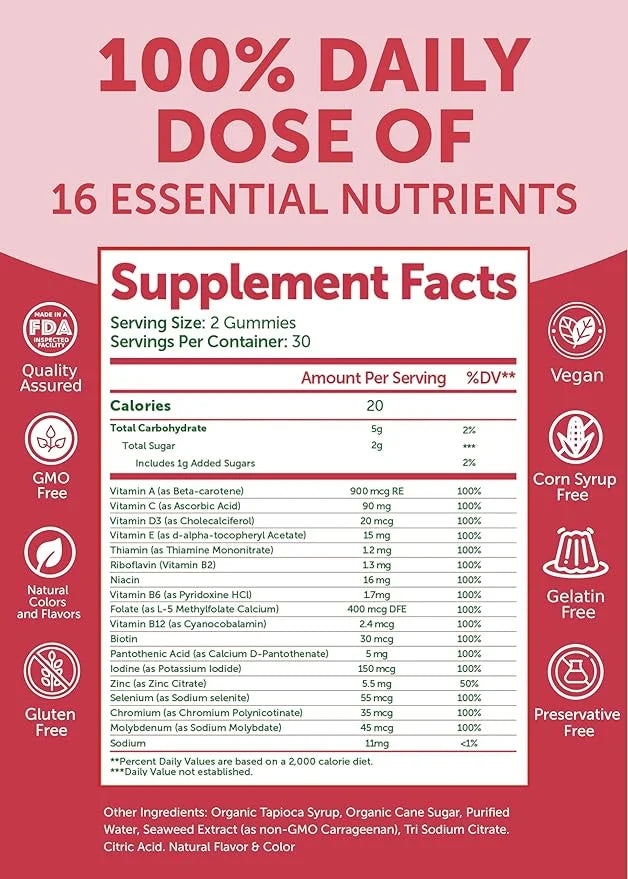 Lunakai Vitamin B12 and Women's Multivitamin 3000mcg Methylcobalamin 100% Daily 16 Essential 30 Days