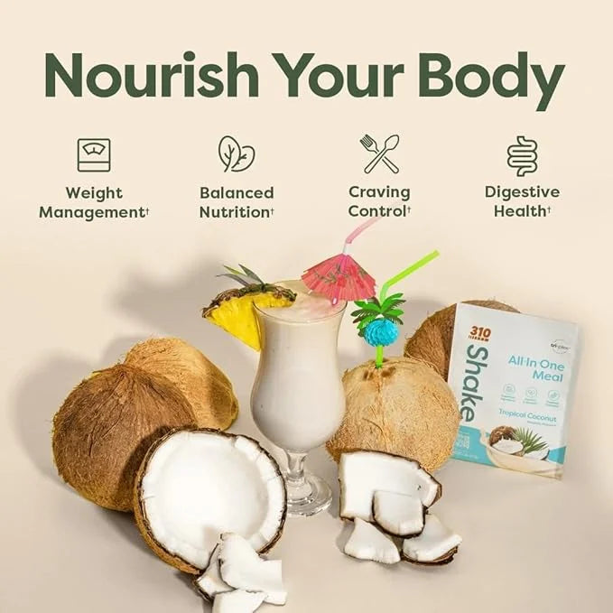 310 Nutrition Meal Replacement Shake - Fiber-Rich Vegan Superfood Blend - Low Carb, Keto & Paleo Friendly, Gluten-Free, 26...