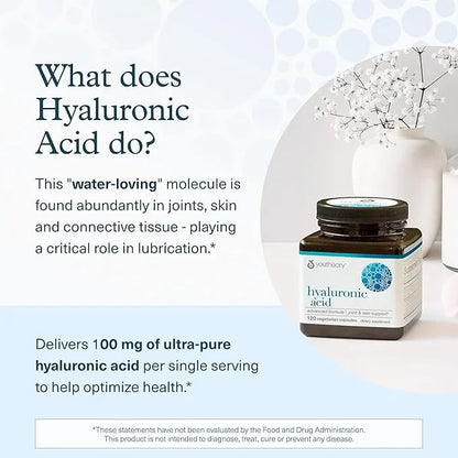 Youtheory Hyaluronic Acid Advanced Formula - Joint Support Supplement with Boswellia Extract* - Skin Health Supplement - D...