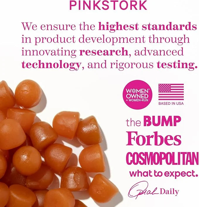 Pink Stork Premium Fertility Gummies for Women - Prenatal Conception Supplements for Her with Inositol, CoQ10, Folate and ...