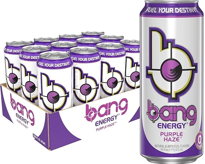 Bang Energy Purple Haze, Sugar-Free Energy Drink, 16 Ounce (Pack of 12) - Product Image
