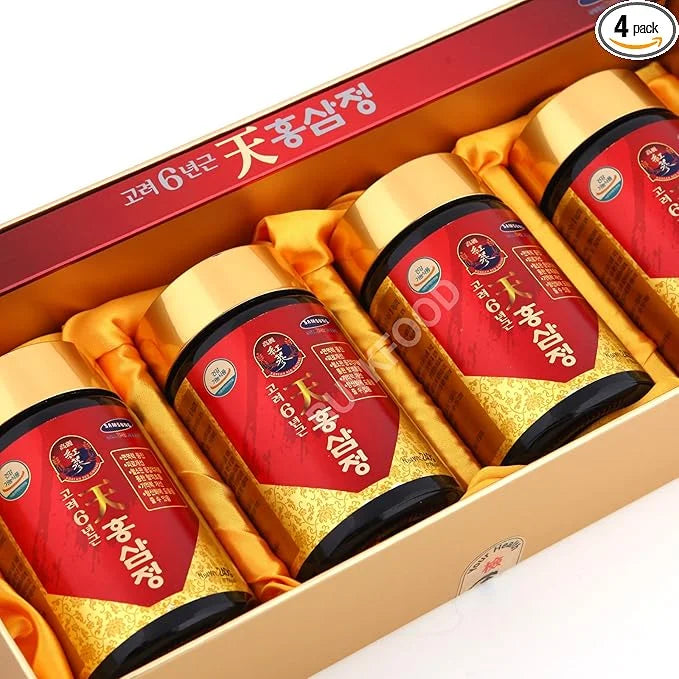 Korean 6years Root Red Ginseng Gold 240g(8.5oz) X 4ea, Saponin,