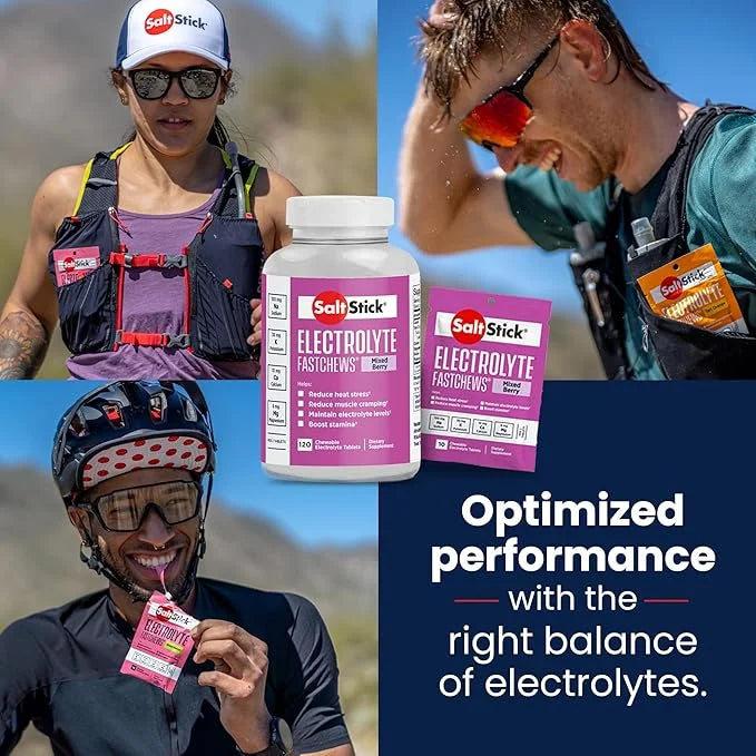 SaltStick Electrolyte FastChews - Mixed Berry Chewable Electrolyte Tablets - Salt Tablets for Runners, Electrolyte Chews f...