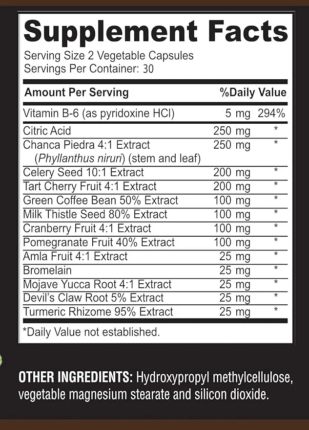 Uric Acid Advanced Formula – Kidney, 60 Capsules