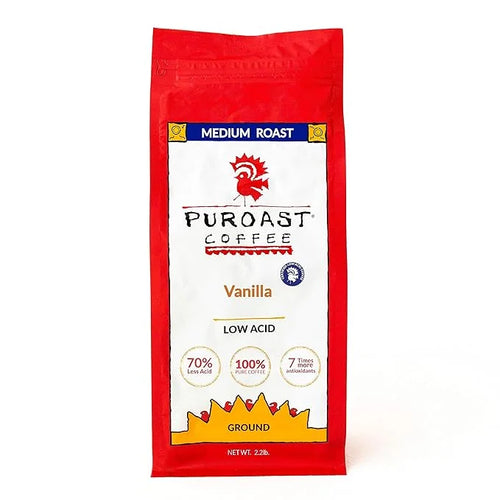 Puroast Low Acid Coffee Ground | Vanilla Blend Ground | Medium Roast | High Antioxidants & High pH |No Bitter Aftertaste |...