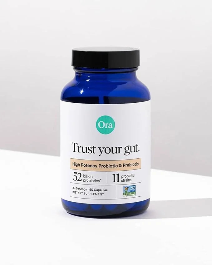 Ora Organic Probiotics with Prebiotics 52 Billion 11 Clinically 60 Capsules