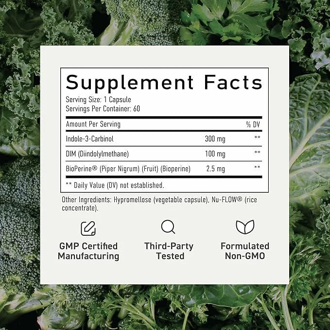 SMNutrition DIM & Indole 3 Carbinol for Hormone Balance for Women & Men | I3C Complex | Estrogen Balance, Menopause Supple...