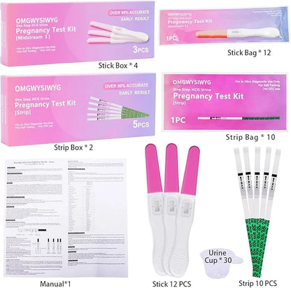 Early Detection Pregnancy Test Kits 22 Counts, x12, Hcg x10, Ultra 2 Ways Check(12+10 Counts)