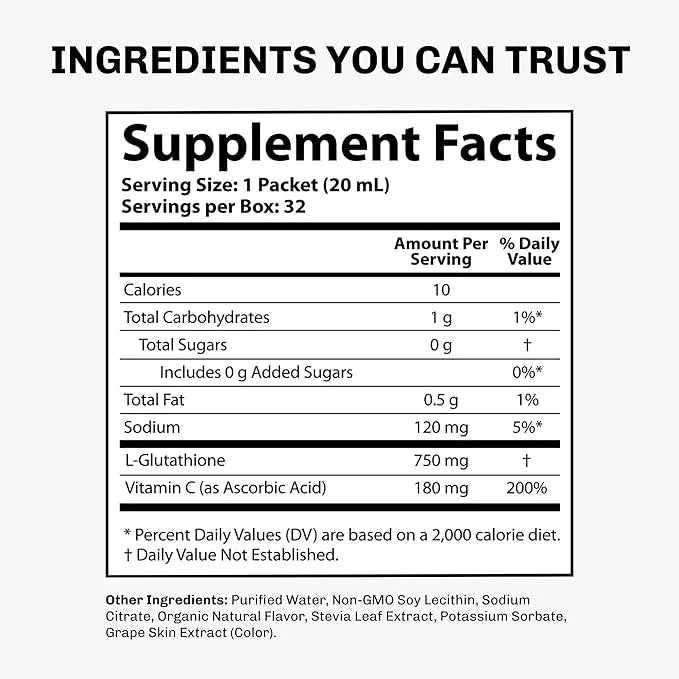 Aurora Nutrascience Mega-Liposomal Liquid Glutathione, Immune System Support, Antioxidant, 750 mg per Serving, 32 Packets,...