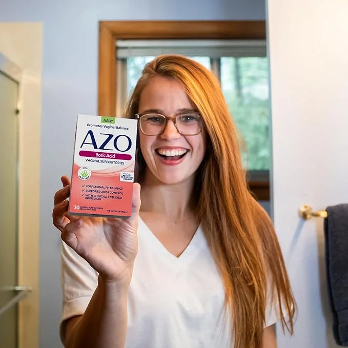 AZO Boric Acid Vaginal Suppositories, Helps 30 Count 2)
