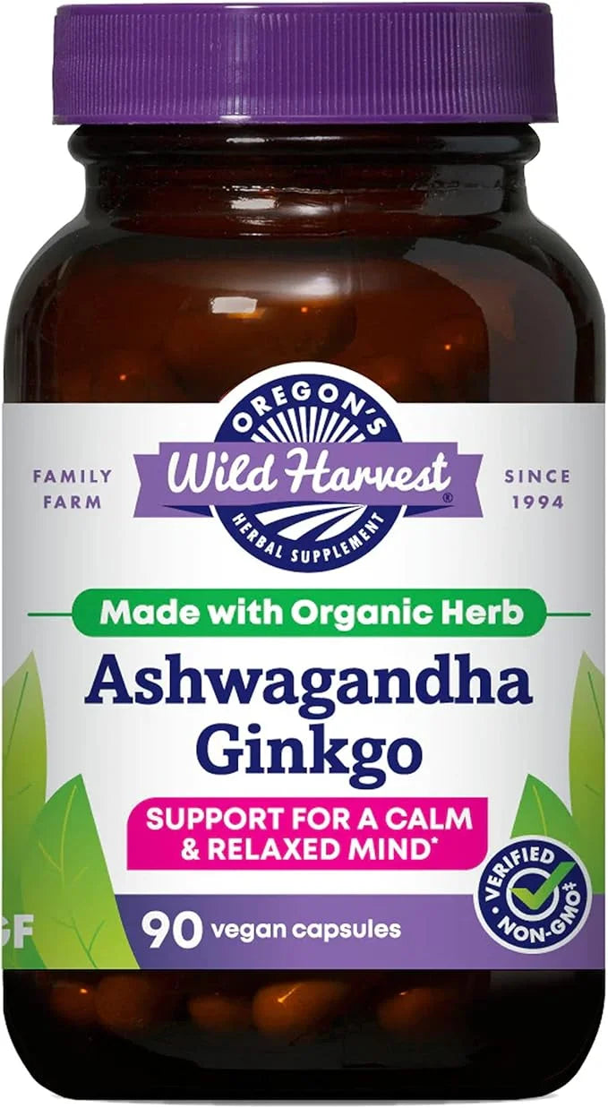 Oregon's Wild Harvest Ashwagandha Ginkgo Organic 90 Count