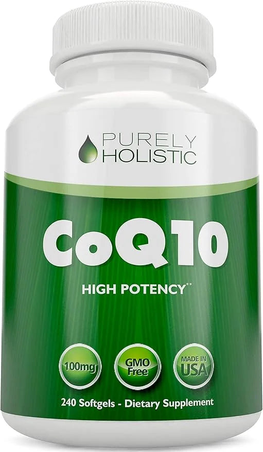 Purely Holistic CoQ10 100mg 240 SoftGels 8 Month Q10 Supplement 10 -