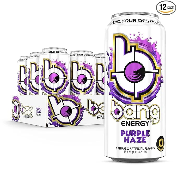 Bang Energy Purple Haze, Sugar-Free Energy Drink, 16 Ounce (Pack of 12) - Product Image