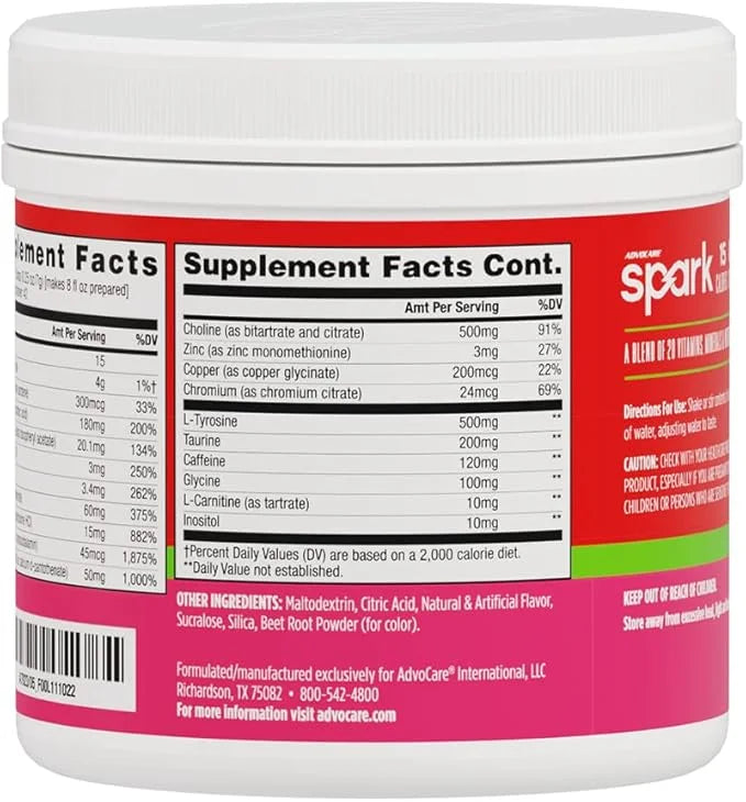 AdvoCare Spark Vitamin & Amino Acid Supplement - Focus & Energy Drink Powder Mix with Vitamin A, B-6, C & E - Also Include...