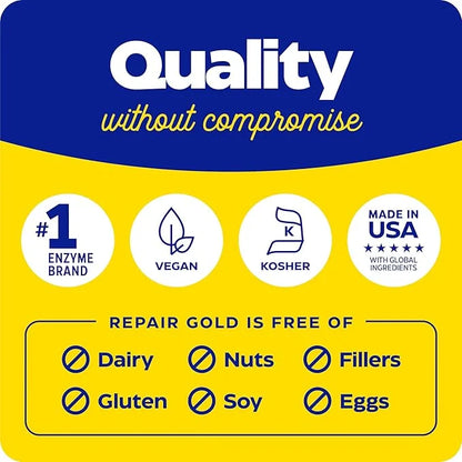 Enzymedica, Repair Gold, Proteolytic Enzymes, Joint 120 Count