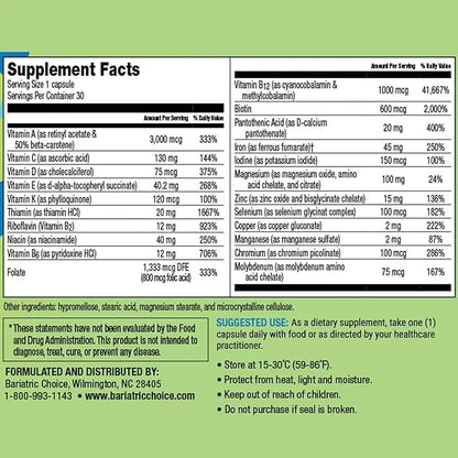 Bariatric Choice Once Daily Bariatric Multivitamin 45 mg (30ct)