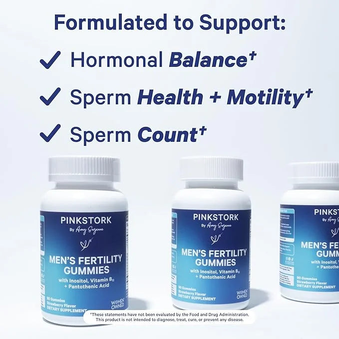 Blue Stork Fertility Supplement Gummies for Men - Male Prenatal Vitamins, Conception Support for Him - Reproductive Health...